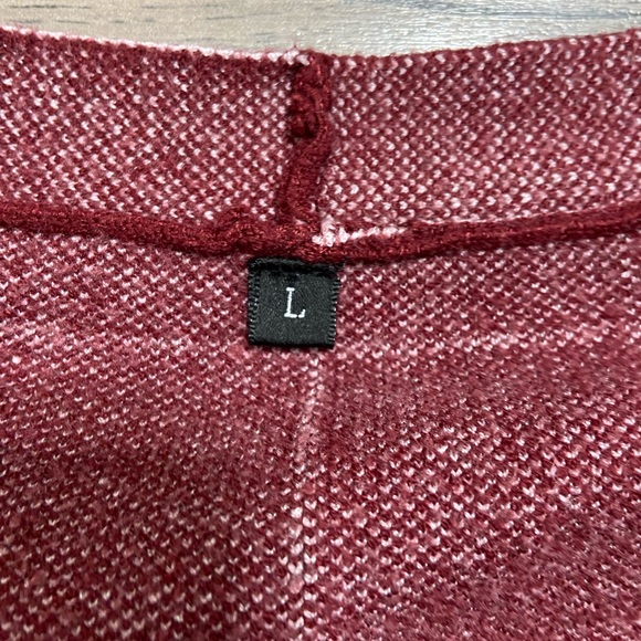 Burgundy women’s stripped cartigan size Large - Picture 2 of 4